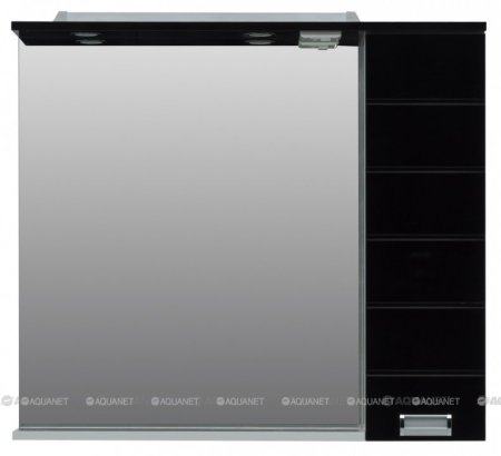 Зеркало-шкаф Aquanet Сити 100 белый, черный 