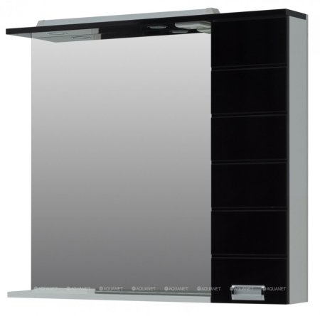 Зеркало-шкаф Aquanet Сити 100 белый, черный 