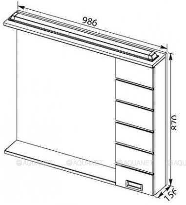 Зеркало-шкаф Aquanet Сити 100 белый, черный 