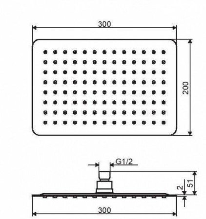 Верхний душ Excellent Actima 20х30 AREX.3062CR Хром 