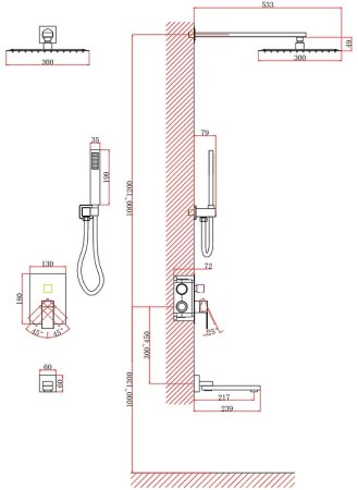 Душевая система D&K Bayern Liszt DA1515608A04 Белый матовый 