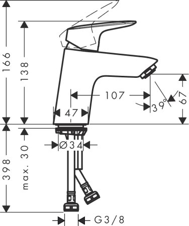 Смеситель Hansgrohe Logis 71073000 для раковины 