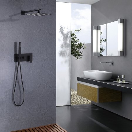 Душевая система Abber Daheim AF8218B Черная матовая 