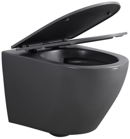 Унитаз Abber Bequem AC1101MG подвесной Серый матовый с сиденьем Микролифт 