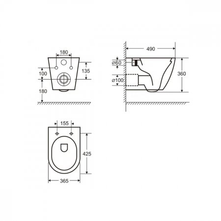 Унитаз Abber Bequem AC1101MG подвесной Серый матовый с сиденьем Микролифт 