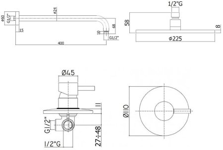 Душевая система Paffoni Light KITLIG011CR Хром 