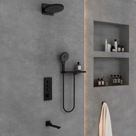 Душевая система Vincea Inspire VSFW-433TI1RMB с термостатом Черная матовая 