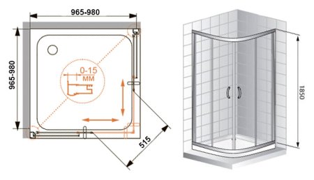 Душевой уголок Cezares Pratico A2 100 C Cr 