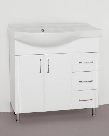 Тумба под раковину Style Line Эко Стандарт 82 R ЛС-00000109 Белая 