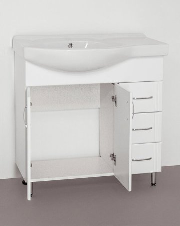 Тумба под раковину Style Line Эко Стандарт 82 R ЛС-00000109 Белая 