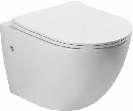 Унитаз подвесной SantiLine SL-5018 безободковый, с микролифтом 