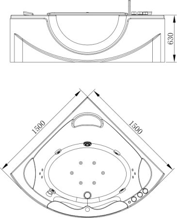Акриловая ванна Orans OLS-BT65103 150x150 см 