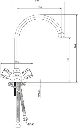 Смеситель для кухни Olive's Catalona 23430CT Хром 