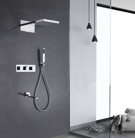 Душевая система Abber Daheim AF8253 с термостатом Хром 