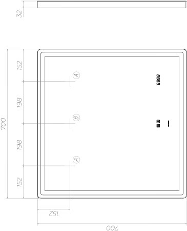 Зеркало VIGO Geometry Luxe z.GEO.70.Luxe, 70 см 