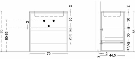 Консоль под раковину Boheme Armadi Art Loft 80 893-080 Черная 