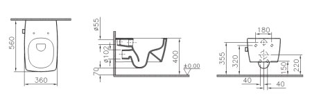 Унитаз подвесной VitrA Metropole 7672B003-1686 с емкостью для чистящей жидкости 