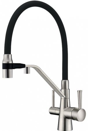 Смеситель кухонной мойки Zorg ZR 356 YF-Nickel никель 