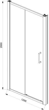 Душевая дверь в нишу Bravat Blackline 120х200 см. раздвижная 