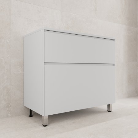 Тумба напольная "ЛИМА 90" эмаль, под раковину LINE 90, 2 ящ., PLUS, белый матовый 