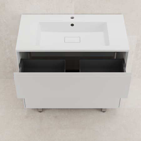 Тумба напольная "ЛИМА 90" эмаль, под раковину LINE 90, 2 ящ., PLUS, белый матовый 