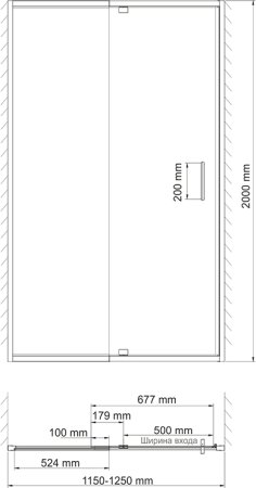 Душевая дверь в нишу WasserKRAFT Berkel 48P05 120 см 