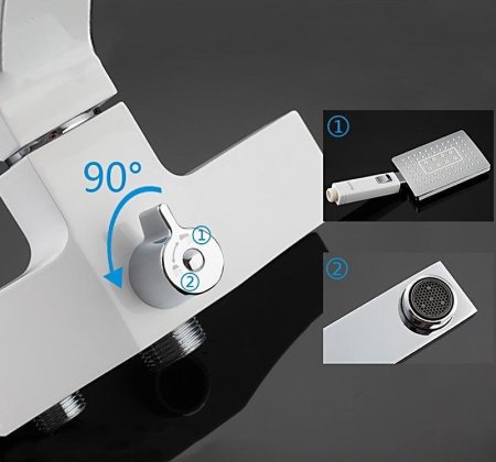 Смеситель для ванны Gappo G07 G2207-7 универсальный Белый Хром 