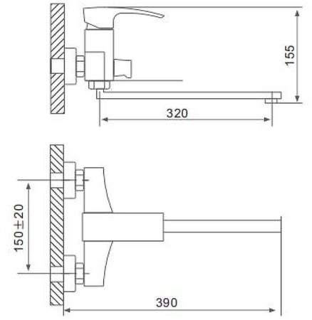 Смеситель для ванны Gappo G07 G2207-7 универсальный Белый Хром 