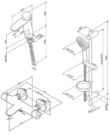 Комплект смесителей AM.PM Inspire V2.0 F40950A02 Хром 