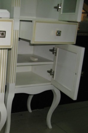 Шкаф пенал Opadiris Лаура 44 R Z0000006524 Белый с золотой патиной ручки Swarovski Золото 