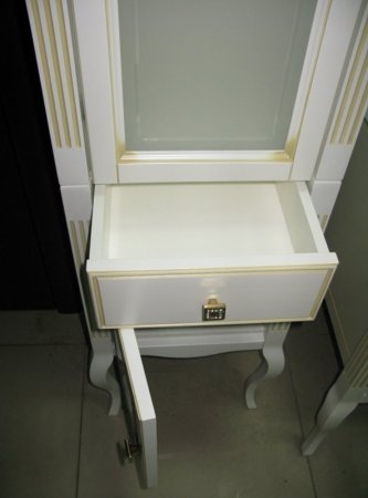 Шкаф пенал Opadiris Лаура 44 R Z0000006524 Белый с золотой патиной ручки Swarovski Золото 