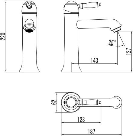 Смеситель для раковины Lemark Villa (LM4837C) 