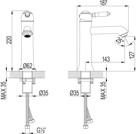 Смеситель для раковины Lemark Villa (LM4837C) 