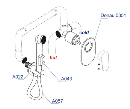 Гигиенический душ WasserKRAFT A11057 со смесителем 