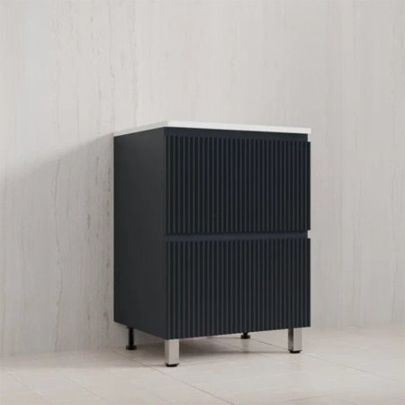 Тумба Style Line Марокко 60 напольная, с раковиной  СОУЛ 600*480 серый шелк, графит 
