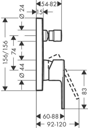 Смеситель для душа Hansgrohe Vernis Shape 71469000 Хром 