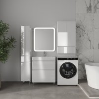 Тумба напольная STYLELINE "Атлантика 70", Люкс Плюс белый глянец с раковиной Атлантик 70