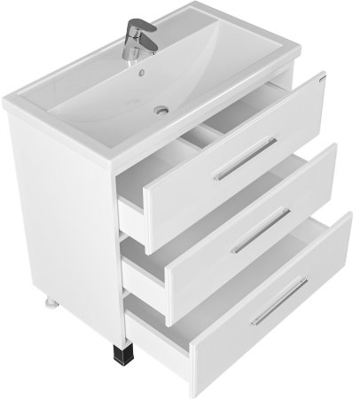 Тумба Санта Омега 80 напольная с умывальником Фостер 80 