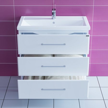 Тумба Санта Омега 80 напольная с умывальником Фостер 80 