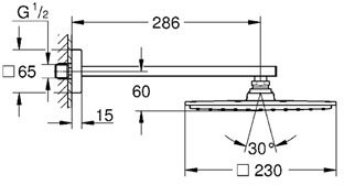 Верхний душ Grohe Rainshower Allure 230 26064000 Хром 