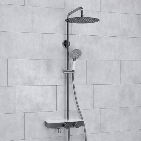 Душевая система WasserKRAFT A113.116.058.CH Thermo с термостатом Хром Белая 
