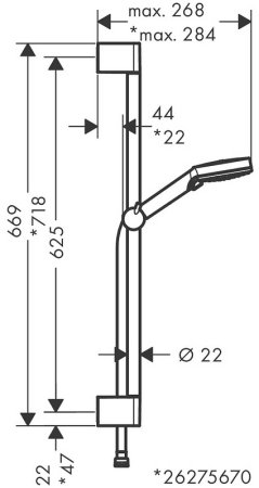 Душевой гарнитур Hansgrohe Vernis Blend 26275000 Хром 