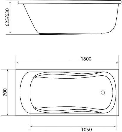 Акриловая ванна Creto Classio 160х70 10-16070 без гидромассажа 