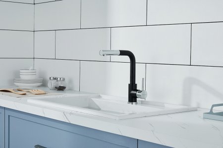 Смеситель Paulmark Kassel Ka214311-401 для кухонной мойки, антрацит 