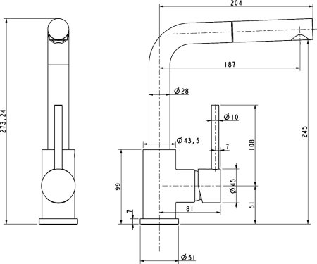 Смеситель Paulmark Kassel Ka214311-401 для кухонной мойки, антрацит 