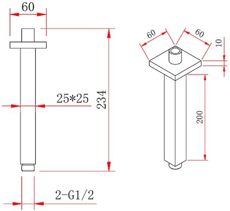 Кронштейн для верхнего душа Berges Ventas S Black 074012 Черный матовый 