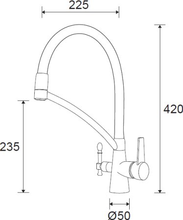 Смеситель для кухонной мойки Paulmark Holstein Ho213165CR , хром 