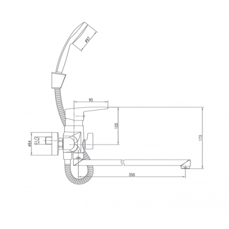 Смеситель для ванны Landberg LB-99509A Хром 
