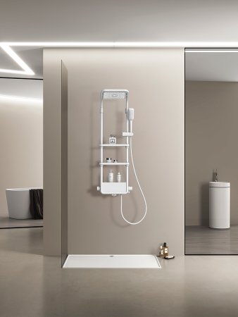 Душевая система AQUAme AQM8003W с термостатом Белая матовая 