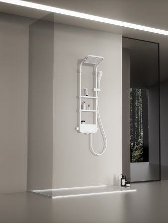 Душевая система AQUAme AQM8003W с термостатом Белая матовая 